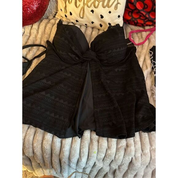 Plus size 2xl gottex skirt bottom w 2 black tankini bathing swim top suit - Picture 5 of 10